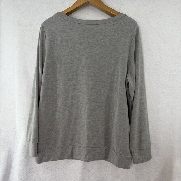 Rebel Wilson for Torrid Gray Patchwork Sweatshirt Size 2 (18/20) Koala Cool Lips - Picture 3 of 8